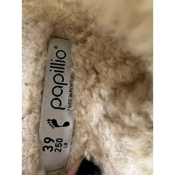 Birkenstock Papillio Arizona Big Buckle Shearling‎ Sandals Beige Size 8 - Picture 6 of 7